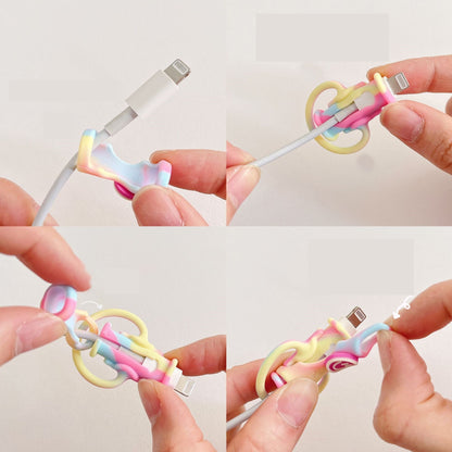 Protectie cablu USB Klevo, din silicon, model 5, multicolor