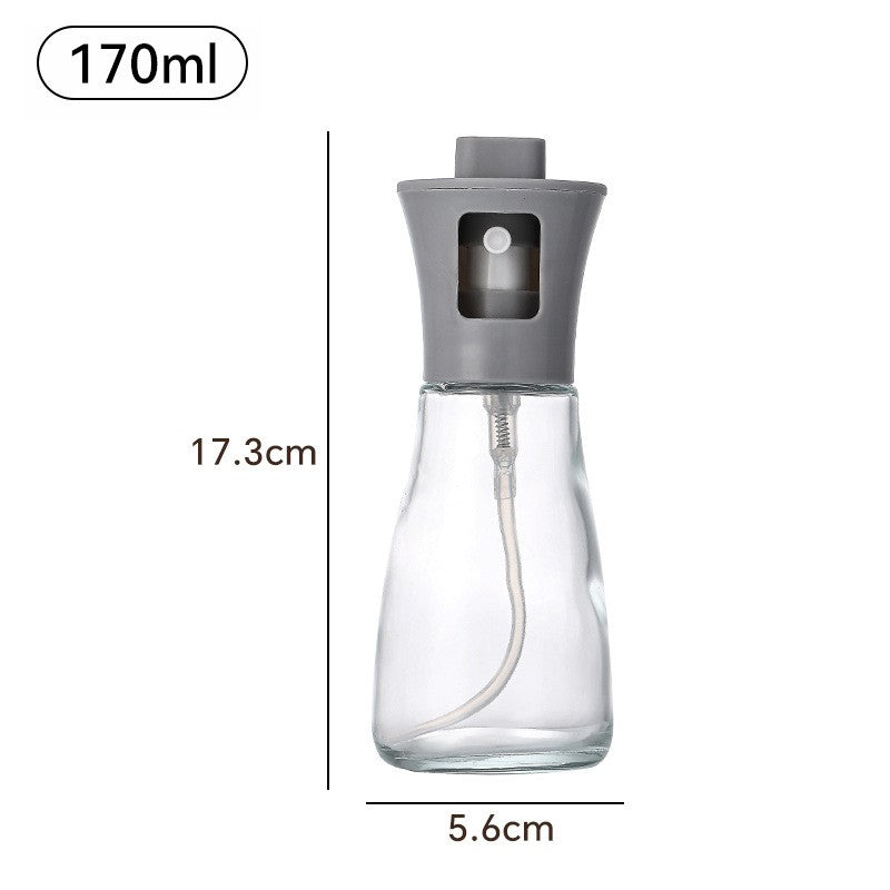 Pulverizator pentru Ulei, Klevo, Pulverizator din Sticla pentru Otet sau Alte Lichide, Simplu Reincarcabil, Multifunctionale, 17.3 x 5.6 cm, Capacitatea 170 ml, Gri