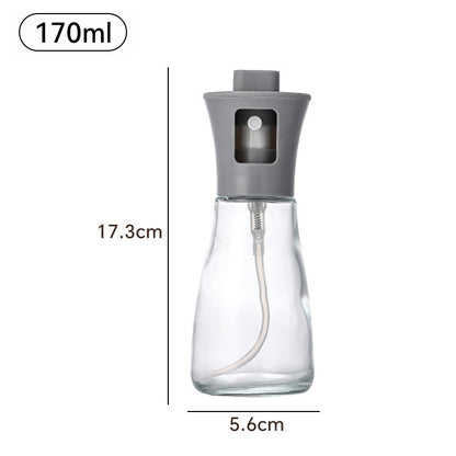 Pulverizator pentru Ulei, Klevo, Pulverizator din Sticla pentru Otet sau Alte Lichide, Simplu Reincarcabil, Multifunctionale, 17.3 x 5.6 cm, Capacitatea 170 ml, Gri