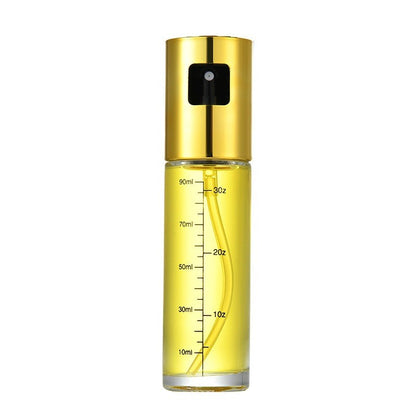 Pulverizator Ulei, Otet, Klevo, din Sticla, 100 ml, Reincarcabil, 18.3 x 4.3 cm, Masura 90 ml, Capac Lucios, Auriu