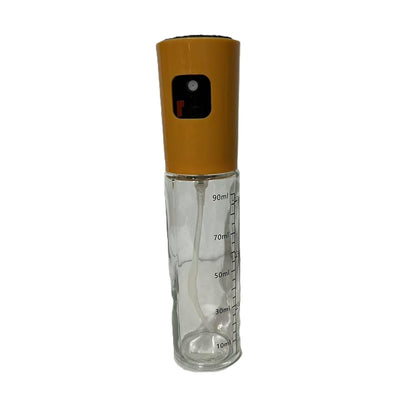 Pulverizator Ulei, Otet, Klevo, din Sticla, 100 ml, Reincarcabil, 18.3 x 4.3 cm, Masura 90 ml, Capac Mat, Galben