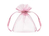 Pungi din organza, roz, 10 cm
