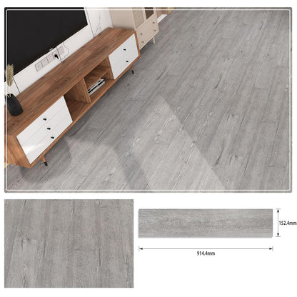 Set 36 Placi Autoadezive pentru Pardoseala, Klevo, din PVC, Impermeabil, Ignifug, Usor de Curatat, Dimensiune Placa 91.44 x 15.24 cm, Grosime 1.5 mm, Acoperire 5 m2, Model 3, Gri