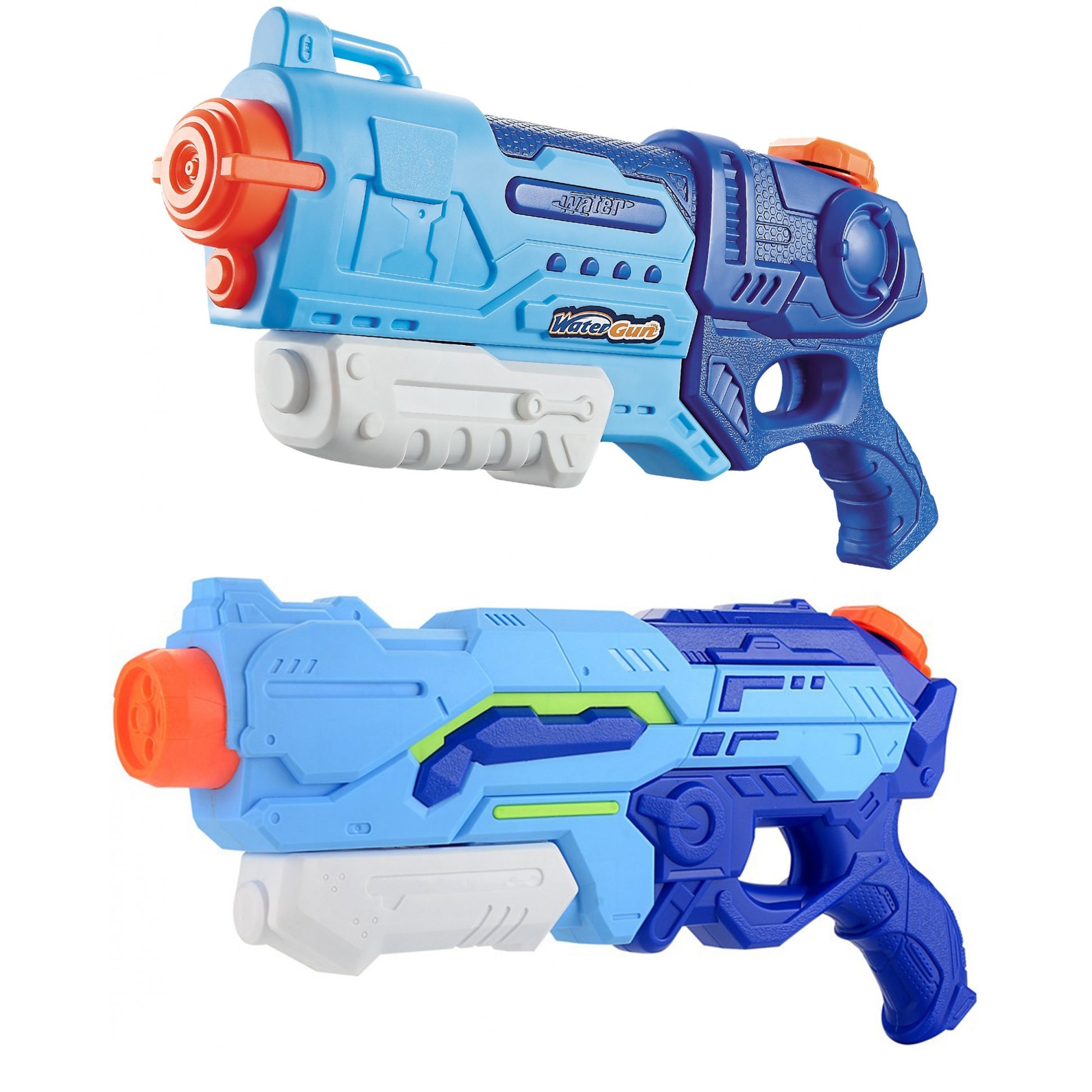 Set 2x Pistol cu Apa pentru Copii, Rezervor, Pentru Piscina/Plaja, Klevo, 6ani+, Albastru, 1200 ML + 900 ML