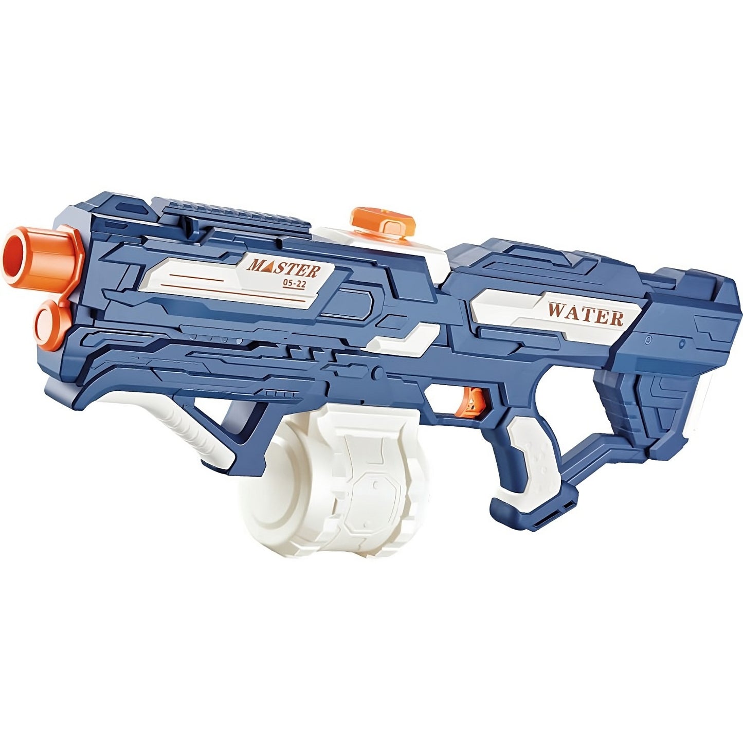 Pistol cu Apa pentru Copii, Rezervor 600ml, Klevo, 14ani+, cu baterie 1200mAh, Electric Burst, Albastru/Alb, 1000ML