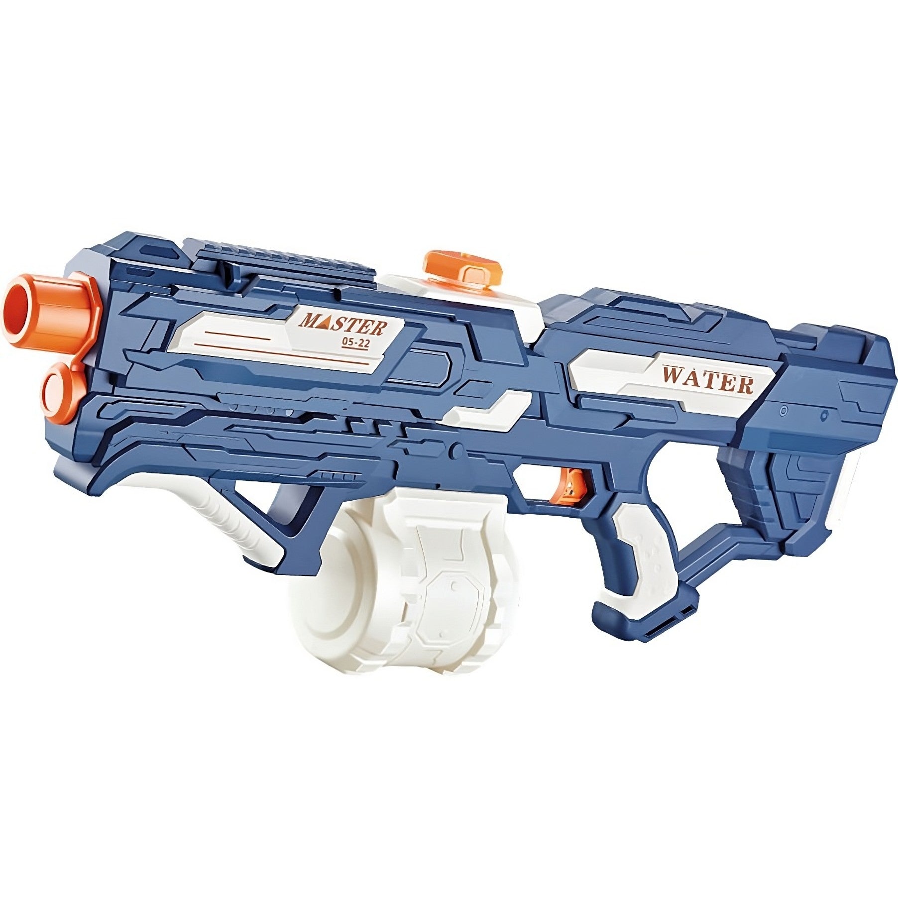 Pistol cu Apa pentru Copii, Rezervor 600ml, Klevo, 14ani+, cu baterie 1200mAh, Electric Burst, Albastru/Alb, 1000ML