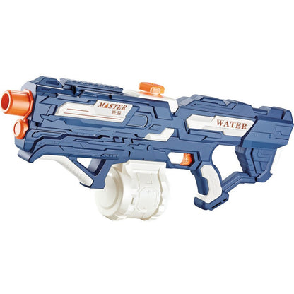 Pistol cu Apa pentru Copii, Rezervor 600ml, Klevo, 14ani+, cu baterie 1500mAh, Electric Burst, Albastru/Alb, 1000ML