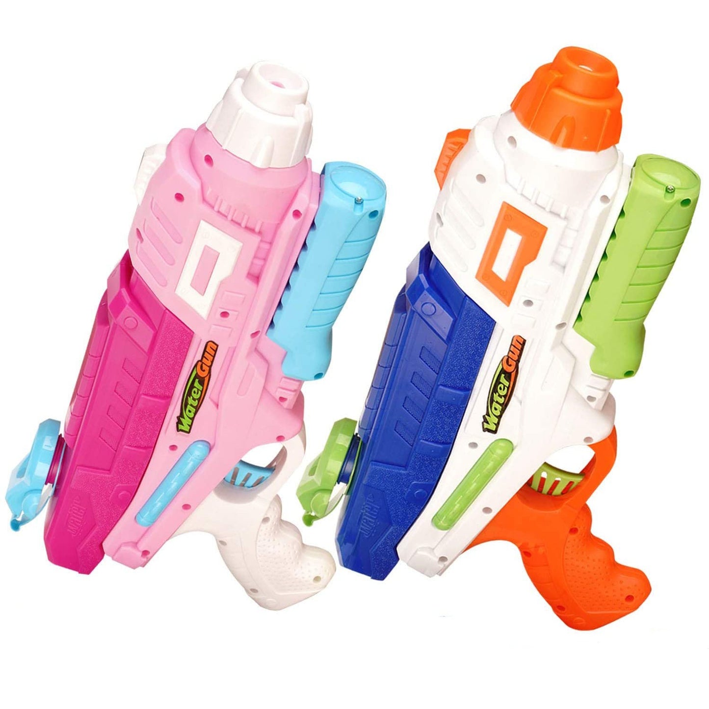 Set 2x Pistol cu Apa pentru Copii, Rezervor, Pentru Piscina/Plaja, Klevo, 6ani+, Roz + Albastru, 600 ML