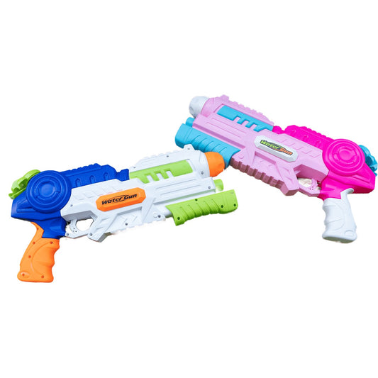 Set 2x Pistol cu Apa pentru Copii, Rezervor, Pentru Piscina/Plaja, Klevo, 6ani+, Roz + Albastru, 1000 ML