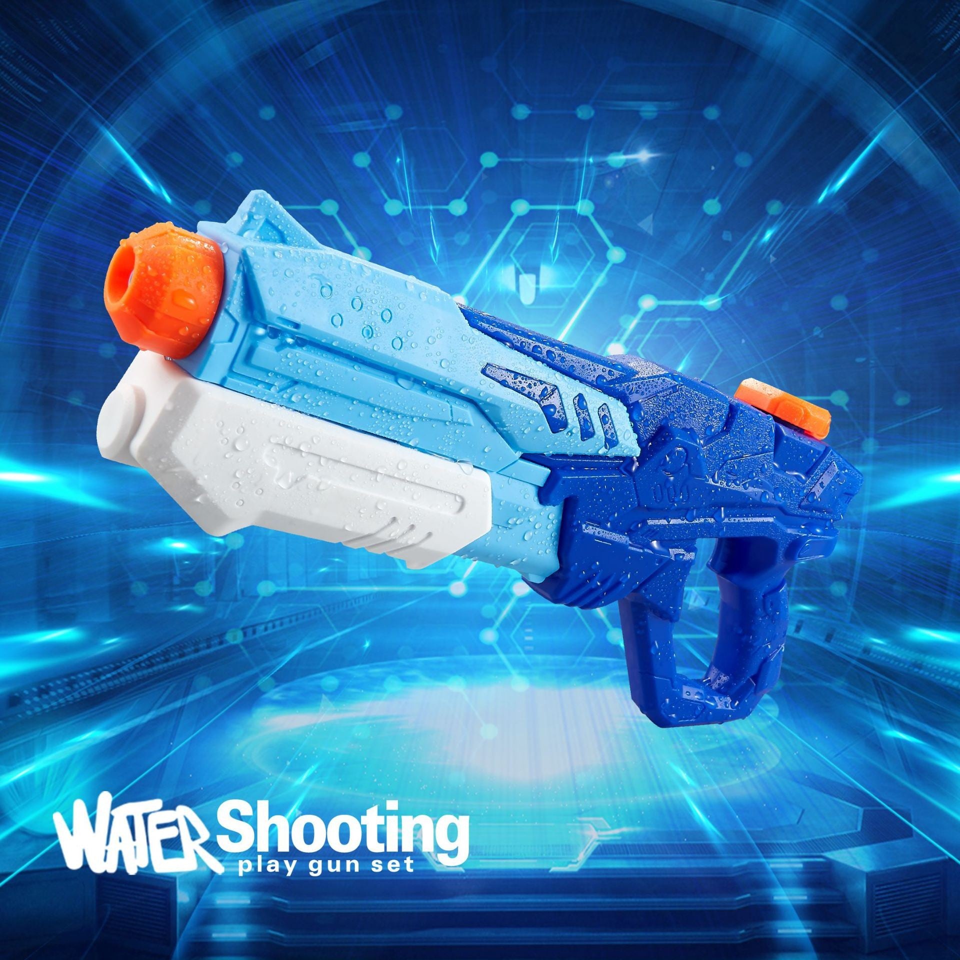 Pistol cu Apa pentru Copii, Rezervor, Pentru Piscina/Plaja, Klevo, 6ani+,  Albastru, 600ML