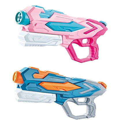 Set 2x Pistol cu Apa pentru Copii, Rezervor, Pentru Piscina/Plaja, Klevo, 6ani+, Roz + Albastru, 4 duze, 900 ML