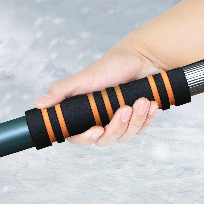 Racleta Auto pentru Zapada cu Doua Capete, Klevo, Dezapezire Masina, cu Maner Lung, Ergonomica, Detasabila, pentru Geamuri si Caroserie, Usor de Utilizat, 48 cm- 78 cm, Verde Inchis