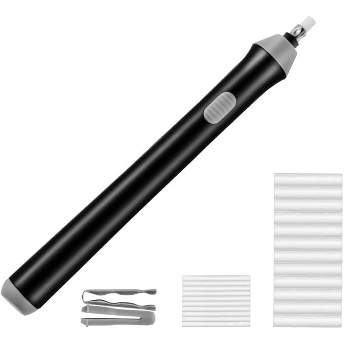 Radiera Electrica, Klevo, pentru Schite si Arta, Grosime Varf 3 mm/5 mm, Baterii 2 x AA (neincluse), din ABS, Negru