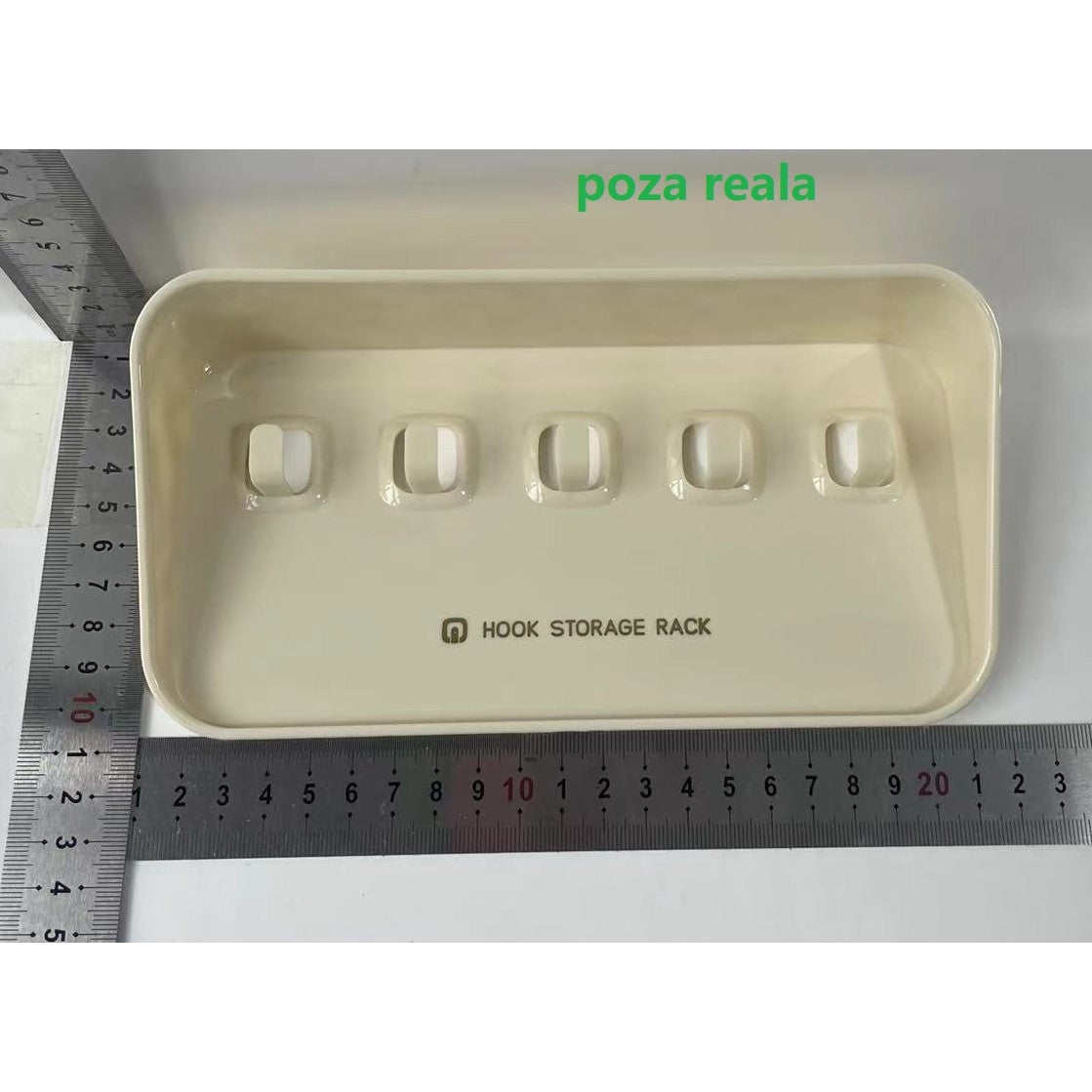 Raft de Depozitare cu Carlig, Klevo, Pentru Chei, Bijuterii, 20.3 x 4.6 x 10.3 cm, Alb