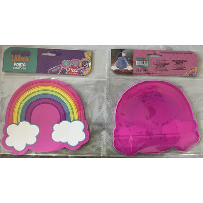 Suport pentru Pahar, Klevo, Model Curcubeu, din PVC, 18.5 x 18.5 cm, Rezistent la Caldura, Multicolor
