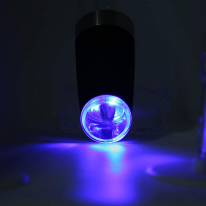 Rasnita Electrica Sare si Piper, Klevo, cu Camera Depozitare Transparenta, Macinare, Functionare pe Baterii, cu Lumina, ABS, 20x6.5 cm, Negru/Transparent