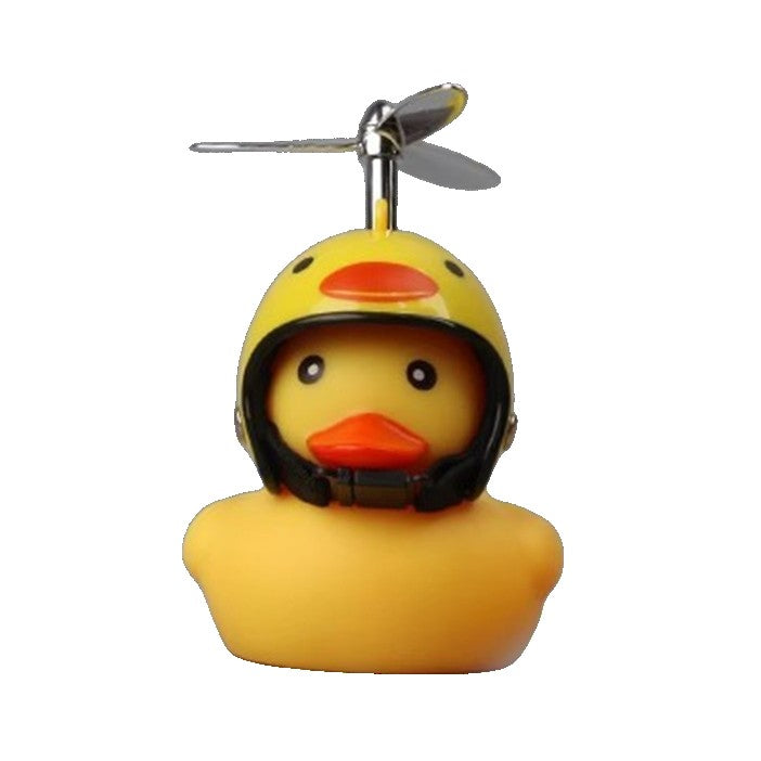 Ratusca Decorativa, Klevo, pentru Bicicleta, Motocicleta, Masina, cu Sistem de Prindere, Lumini, 7.5 x 9 cm, cu Casca, Galben