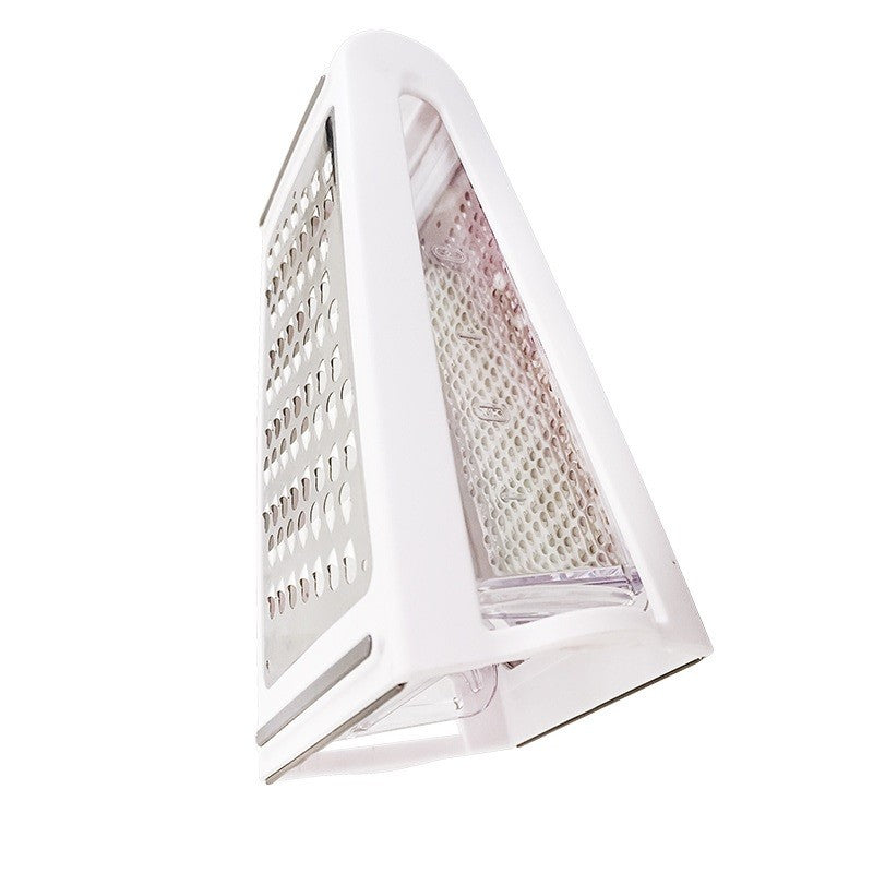 Razatoare de bucatarie cu cutie colectoare Klevo, doua tipuri de lame, carcasa inox si ABS, design practic, alb