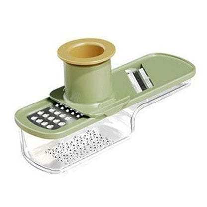Razatoare Manuala, Klevo, cu Recipient de Stocare, pentru Legume, din Plastic si Otel Inoxidabil, Multifunctionala, Verde