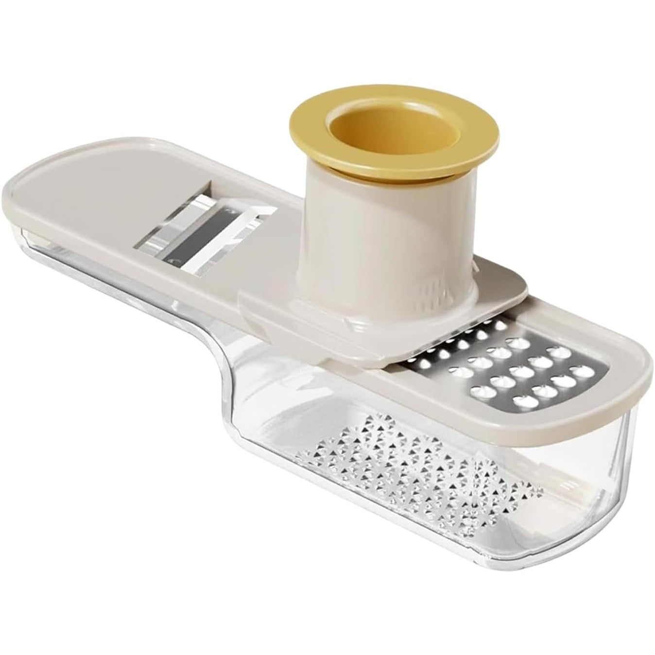 Razatoare Manuala, Klevo, cu Recipient de Stocare, pentru Legume, din Plastic si Otel Inoxidabil, Multifunctionala, Alb