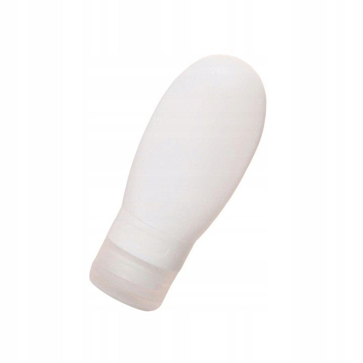Recipient Portabil din Silicon Elegant de Voiaj, Sticla de Calatorie, Klevo, Potrivita pentru Lotiune, Sampon si Alte Lichide, Anti-scurgere, cu Posibilitate de Reumplere, Capacitate 90mL, Alb