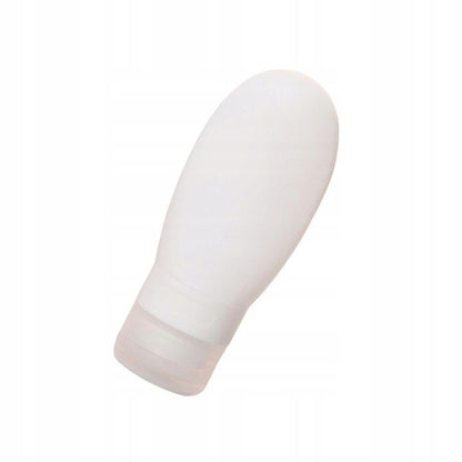 Recipient Portabil din Silicon Elegant de Voiaj, Sticla de Calatorie, Klevo, Potrivita pentru Lotiune, Sampon si Alte Lichide, Anti-scurgere, cu Posibilitate de Reumplere, Capacitate 90mL, Alb