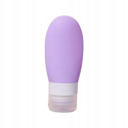 Recipient Portabil din Silicon Elegant de Voiaj, Sticla de Calatorie, Klevo, Potrivita pentru Lotiune, Sampon si Alte Lichide, Anti-scurgere, cu Posibilitate de Reumplere, Capacitate 90mL, Mov