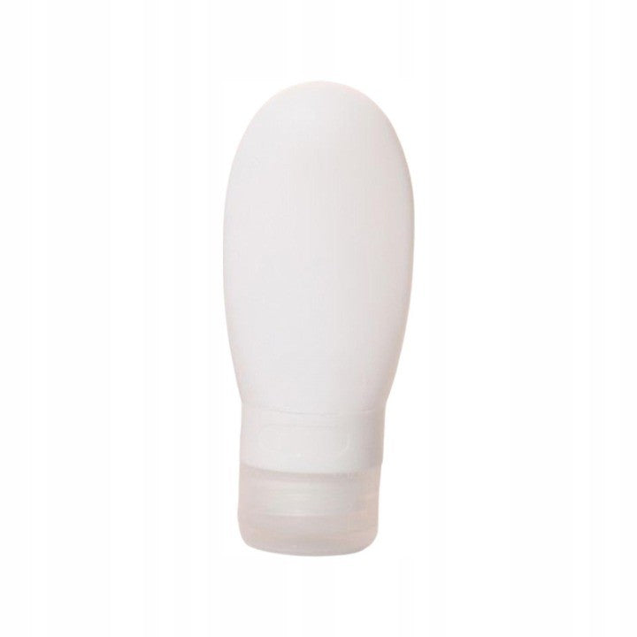 Recipient Portabil din Silicon Elegant de Voiaj, Sticla de Calatorie, Klevo, Potrivita pentru Lotiune, Sampon si Alte Lichide, Anti-scurgere, cu Posibilitate de Reumplere, Capacitate 90mL, Alb