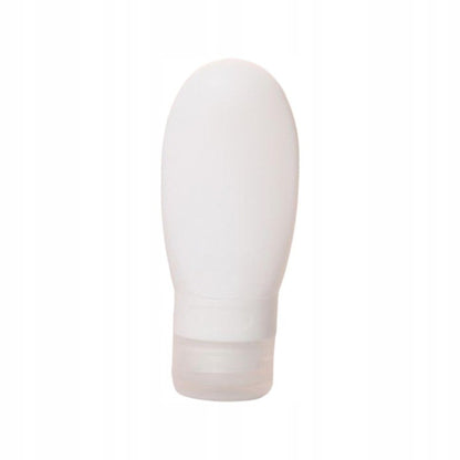 Recipient Portabil din Silicon Elegant de Voiaj, Sticla de Calatorie, Klevo, Potrivita pentru Lotiune, Sampon si Alte Lichide, Anti-scurgere, cu Posibilitate de Reumplere, Capacitate 90mL, Alb