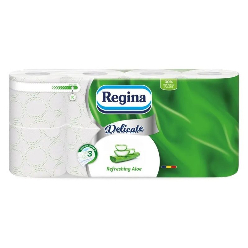 Hartie Igienica, REGINA, Refreshing Aloe, Set 8 Role, 3 Straturi