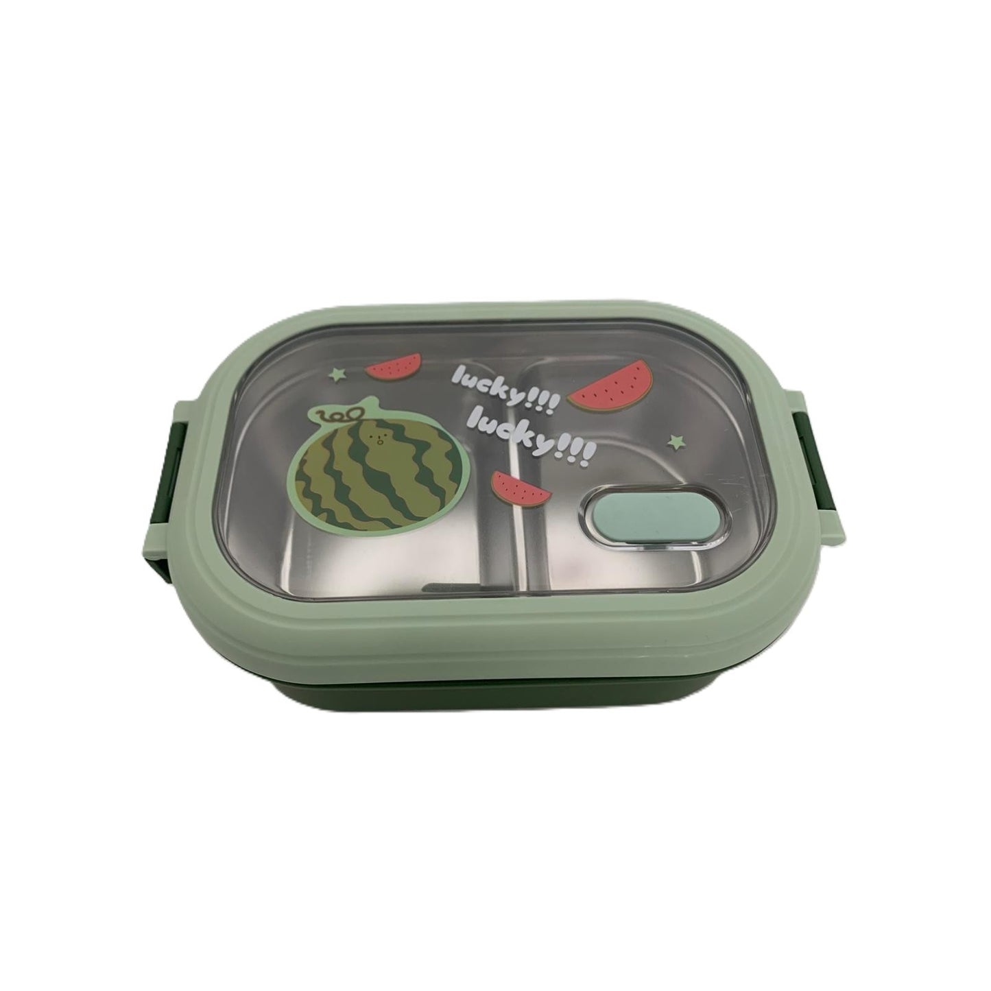 RESIGILAT - Caserola Container pentru Pranz, Klevo, Caserola LUNCH BOX pentru Studenti, din Plastic PP, pentru Scoala, Compartiment Metalic in Interior, 22.5 x 14.5 x 8 cm, Verde