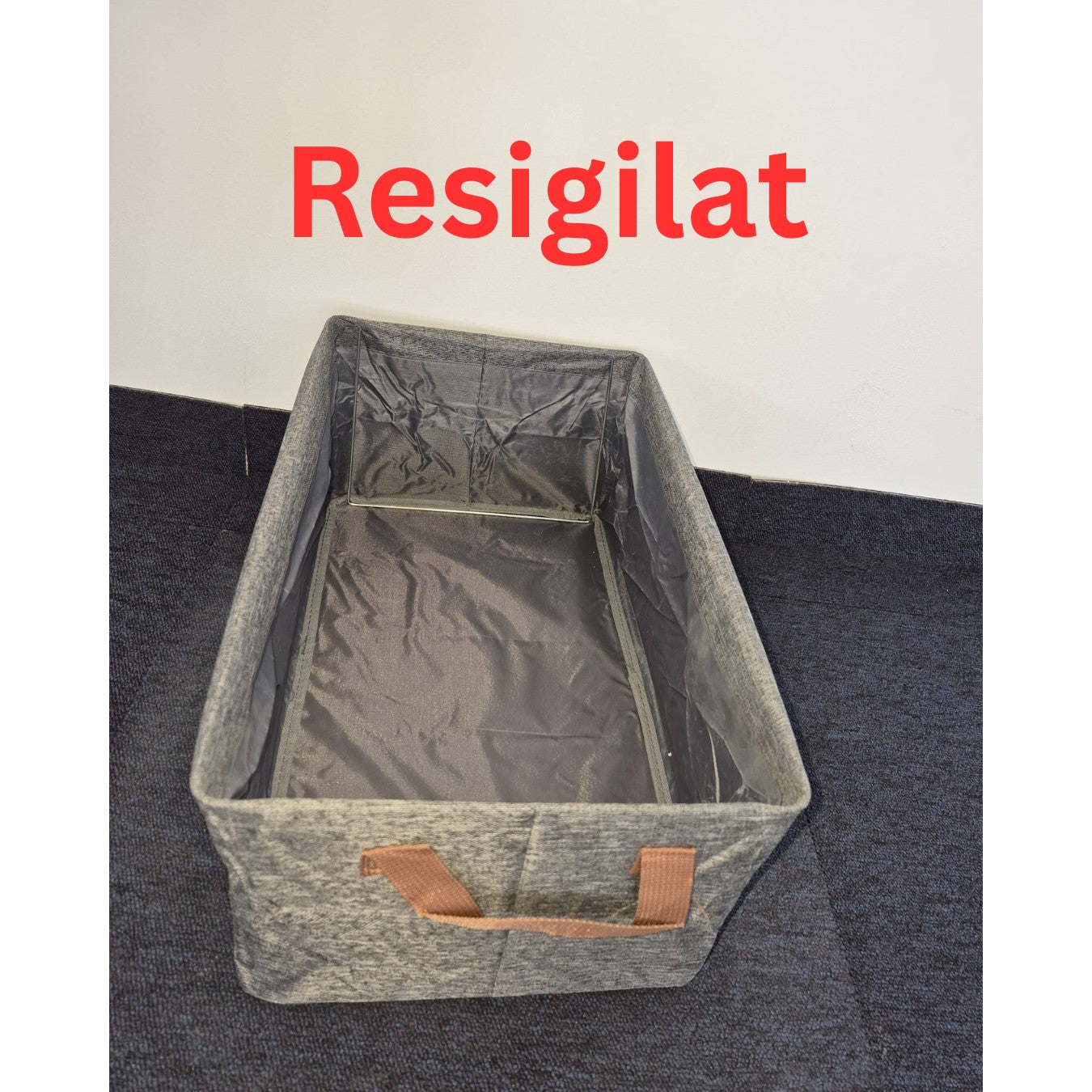 Resigilat: Cutie de Depozitare Tip Cos, Klevo, Material Textil, Pliabila, 47x28x20 cm, 35 l, Cadru Metalic, cu Manere, Maro