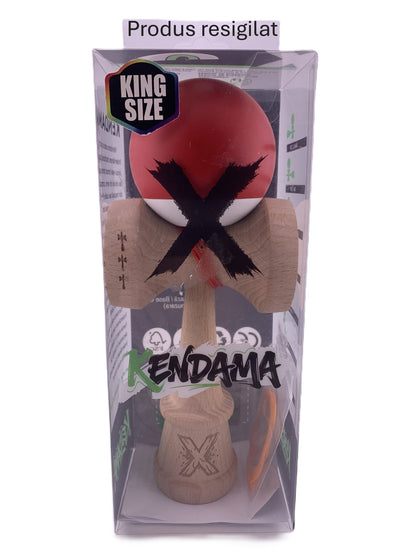 RESIGILAT - Kendama X Originala, Profesionala, Klevo, Rubber Grip, Cupe Mari KING SIZE V3, Gaura in Baza, Rulment Metalic, din lemn 18 cm, Ata 62/65