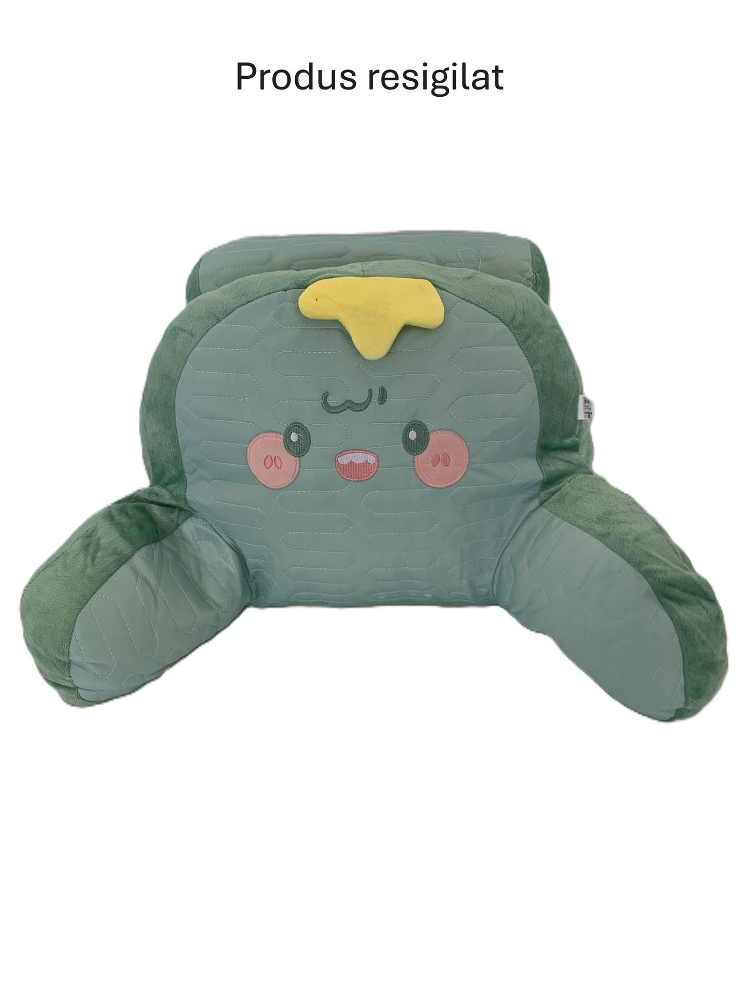 RESIGILATE - Perna Multifunctionala, Klevo, Spatar pentru Pat, Protectie Lombara, Marime Medie, 60 x 40 cm, din Latex, Model Dinozaur, Verde