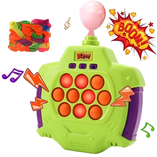 Joc Pop-It Antistres, Klevo, Electronic, 50 de Baloane, Muzica, 2 Moduri de Joc, Nivel Maxim 200, 14.5x13.5x5.7cm, Verde