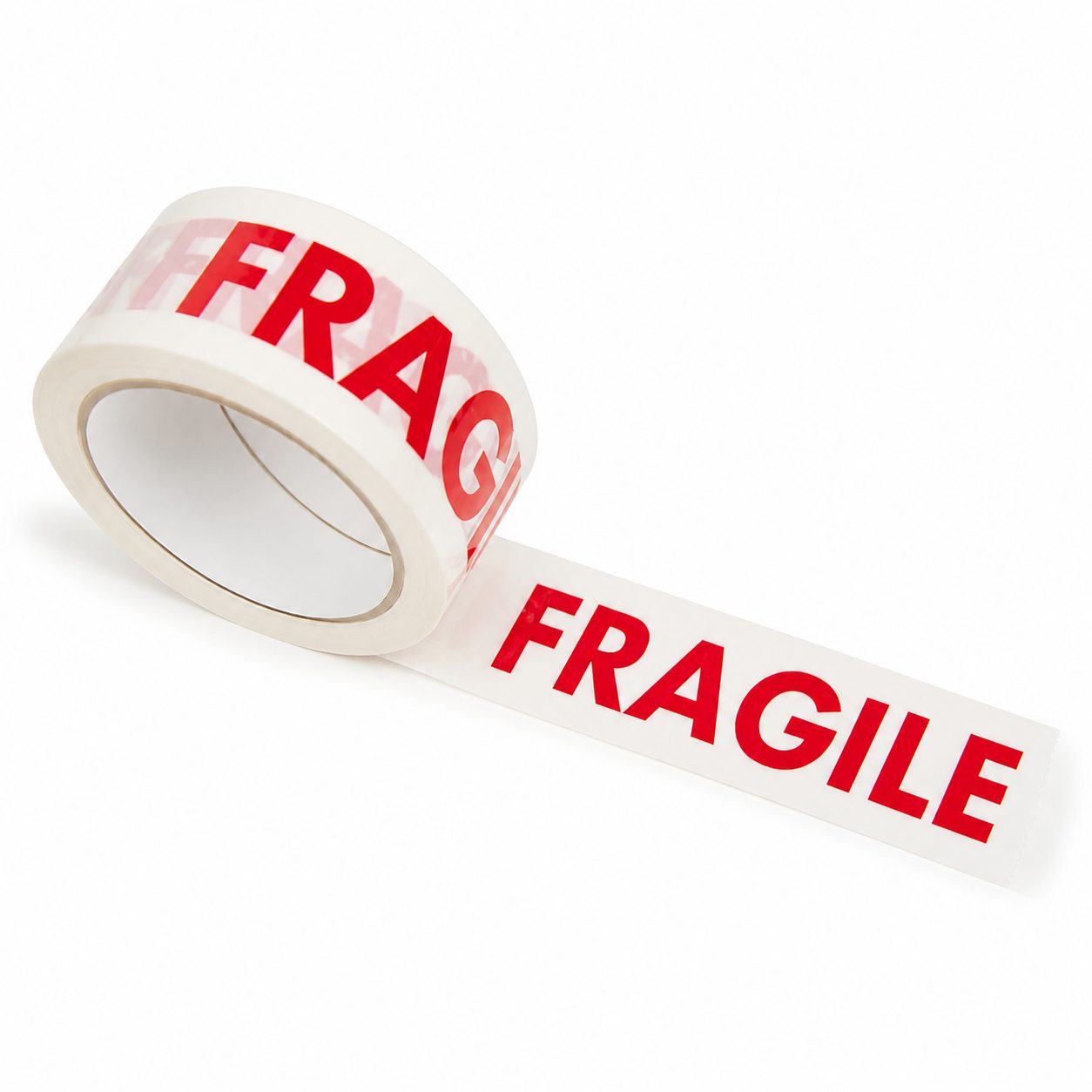 Rola Banda Adeziva Fragile pentru Ambalare si Sigilare Colete Sensibile, Low Noise, Derulare Silentioasa, Aderenta Ridicata, 50 mm x 66 m, Transparent