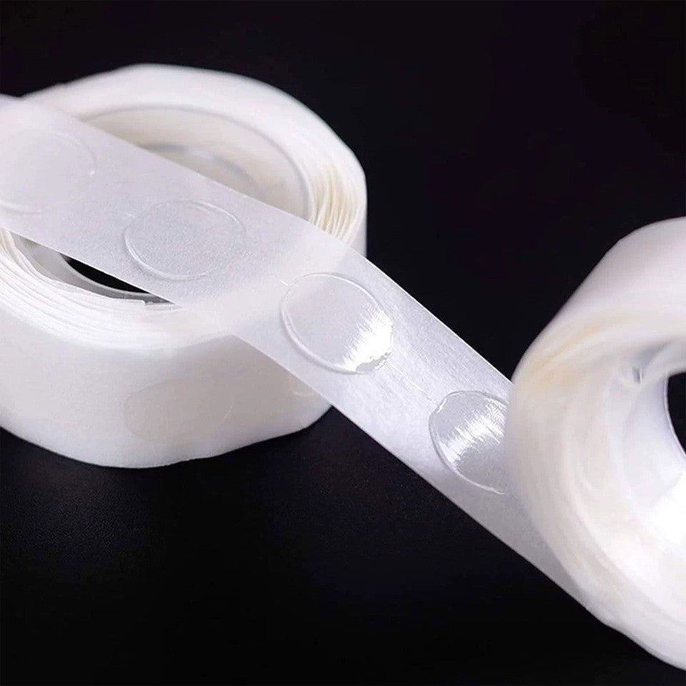Rola Dubla-Adeziva, Klevo, pentru Lipit Baloane, 100 de Buline cu Diametru 1.2 cm, Transparent