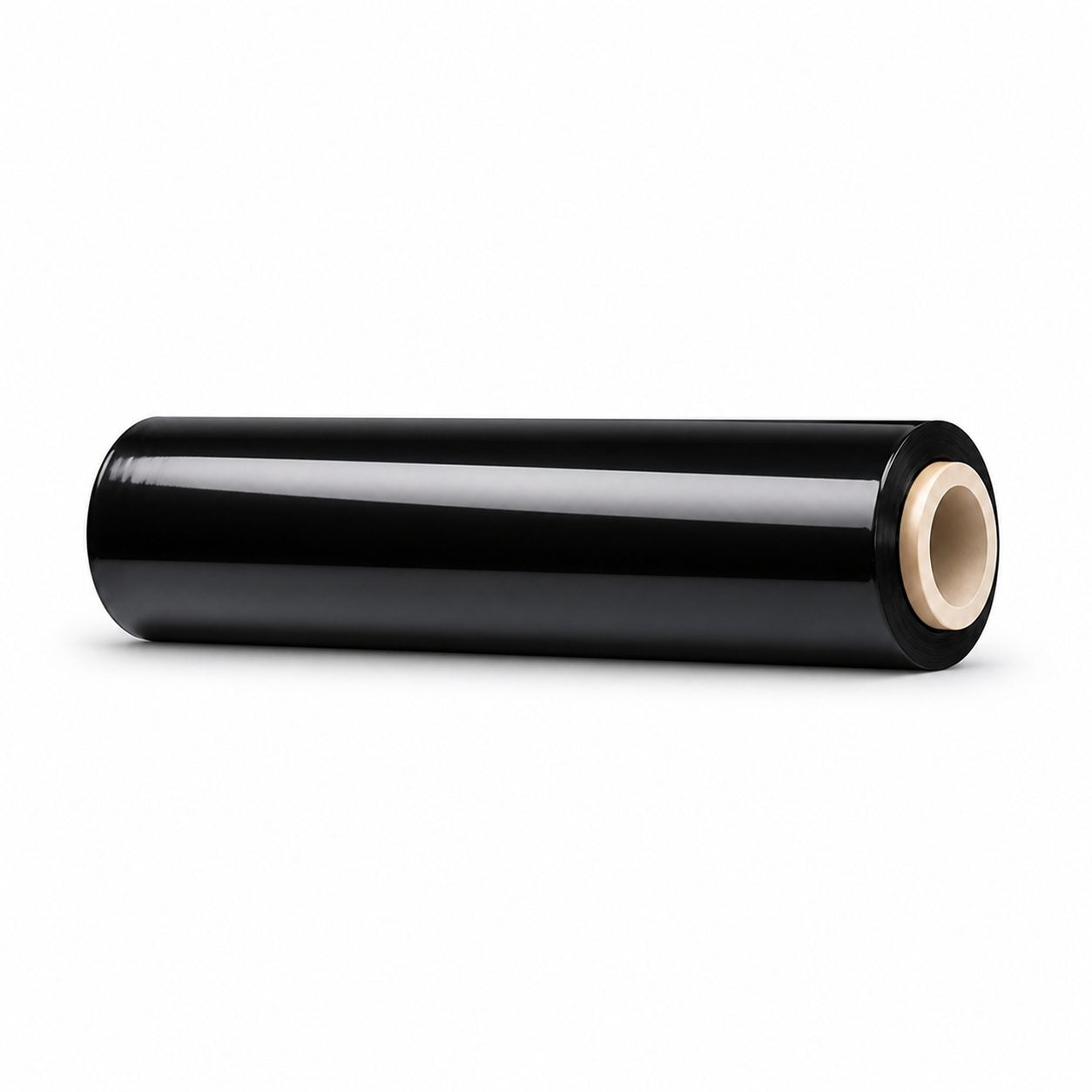 Rola Folie Stretch Neagra pentru Ambalare Manuala, Protectie si Fixare Colete, Utilizare Depozit si Transport, Silentioasa, Rezistenta la Intindere, 1.5 kg pe Rola, Tub 300 g, Negru