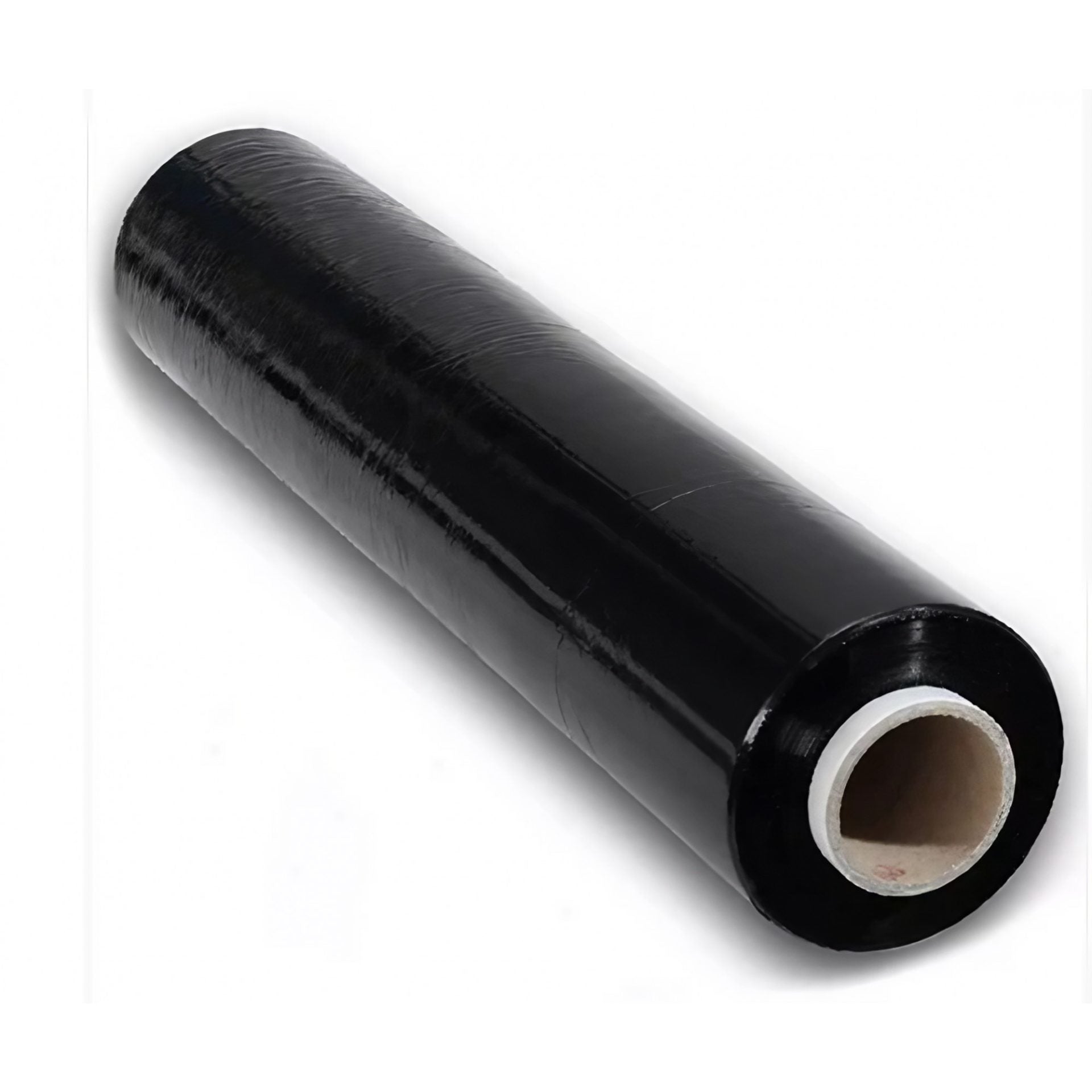 Rola Folie Stretch Neagra pentru Ambalare Manuala, Protectie si Fixare Colete, Utilizare Depozit si Transport, Silentioasa, Rezistenta la Intindere, 1.5 kg pe Rola, Tub 300 g, Negru