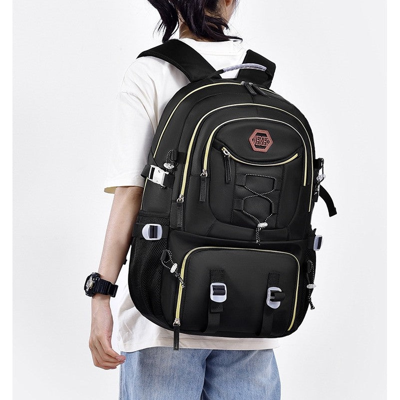 Rucsac Multifunctional pentru Calatorie, Klevo, pentru Alpinism, Voiaj, Drumetii, din Panza Oxford, 34x16x52 cm, Negru