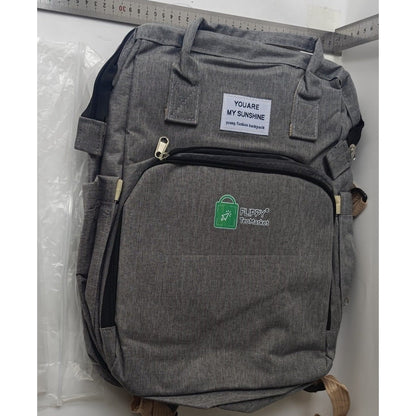 Rucsac Multifunctional pentru Mamici, Klevo, cu Patut Pliabil si Baza de Schimbat, Rezistent la Apa, Capacitate Mare, Usor, Compartimente Multiple, Buzunar Termic pentru Lapte, 42 x 32 x 22 cm, Gri
