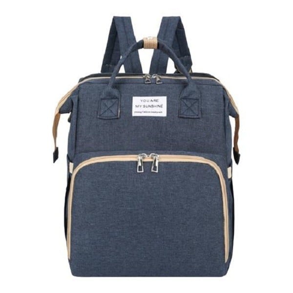 Rucsac Multifunctional pentru Mamici, Klevo, cu Patut Pliabil si Baza de Schimbat, Rezistent la Apa, Capacitate Mare, Usor, Compartimente Multiple, Buzunar Termic pentru Lapte, 42 x 32 x 22 cm, Albas