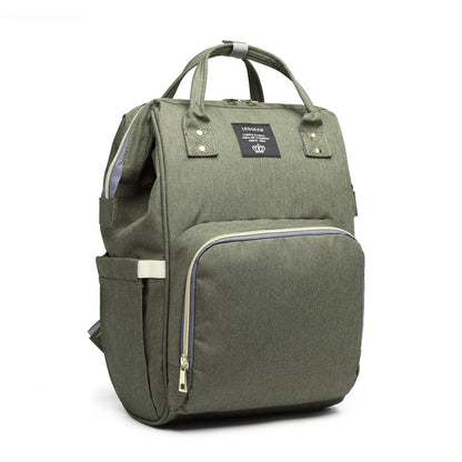 Rucsac Multifunctional pentru Mamici, Klevo, din Panza Oxford, Compartimentare Multipla, Impermeabil, 43 x 18 x 26 cm, Verde Army