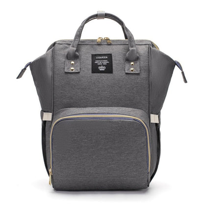 Rucsac Multifunctional pentru Mamici, Klevo, din Panza Oxford, Compartimentare Multipla, Impermeabil, 43 x 18 x 26 cm, Gri Inchis