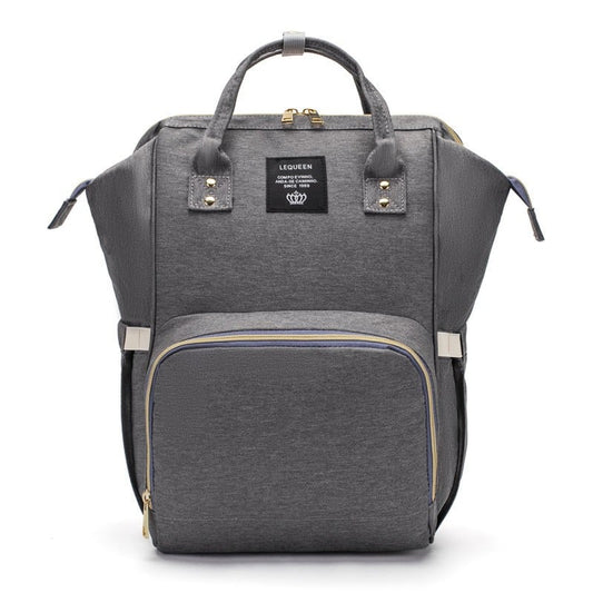 Rucsac Multifunctional pentru Mamici, Klevo, din Panza Oxford, Compartimentare Multipla, Impermeabil, 43 x 18 x 26 cm, Gri Inchis