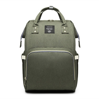 Rucsac Multifunctional pentru Mamici, Klevo, din Panza Oxford, Compartimentare Multipla, Impermeabil, 43 x 18 x 26 cm, Verde Army
