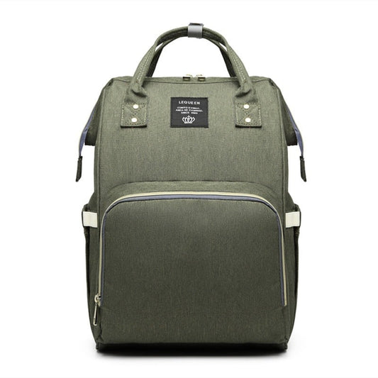 Rucsac Multifunctional pentru Mamici, Klevo, din Panza Oxford, Compartimentare Multipla, Impermeabil, 43 x 18 x 26 cm, Verde Army