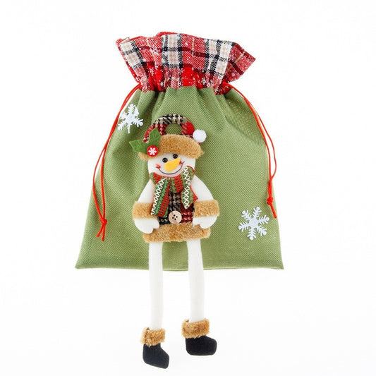Sac cadouri Klevo, tematica Om de Zapada, Material Textil, 30x25 cm, cu Siret, Verde
