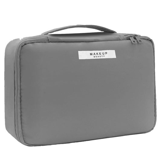 Geanta de Calatorie, Klevo, pentru Cosmetice si Articole de Toaleta, Material Impermeabil, 2 in 1, Portfard Interior Detasabil, 23 x 16 x 8 cm, Gri