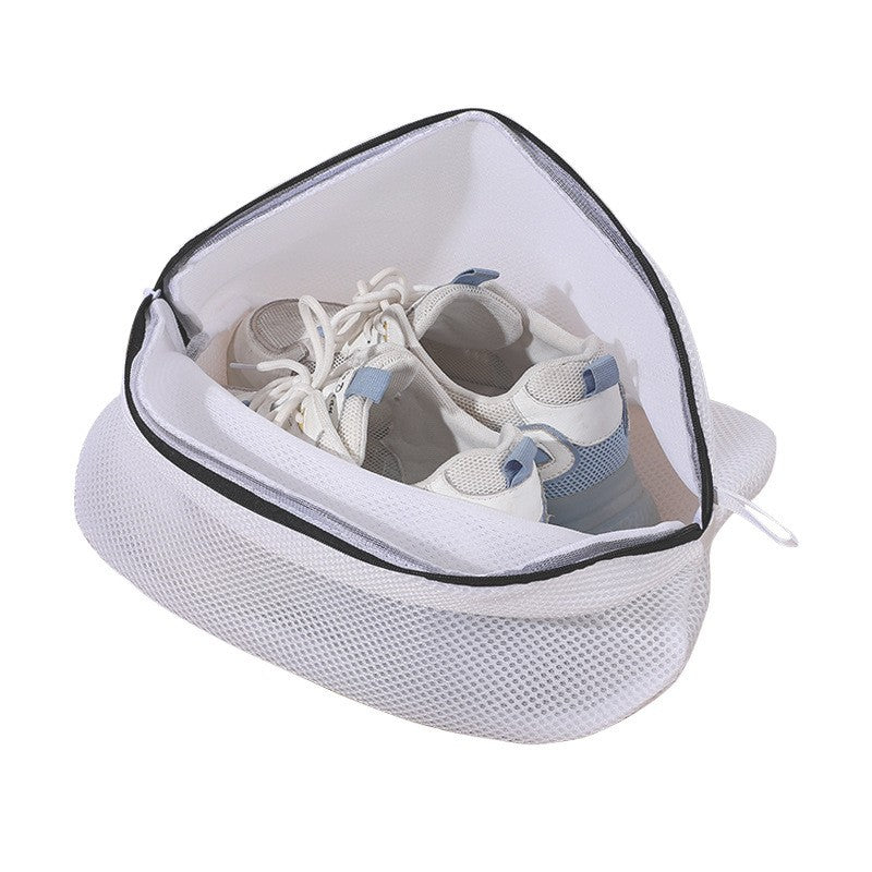 Sac pentru spalare si uscare incaltaminte Klevo, compatibil cu masina de spalat, material rezistent, 42 x 24 x 24 cm, alb